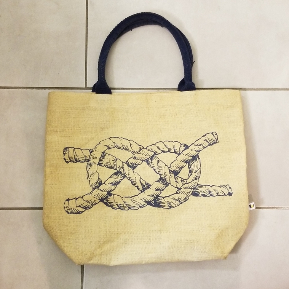 Nautical Knot Print Canvas Tote